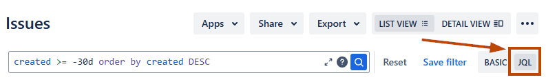 select jql